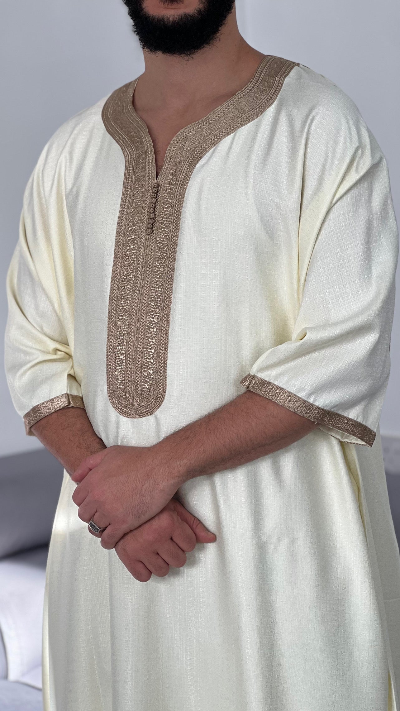 Linen blend Thobe Moroccan