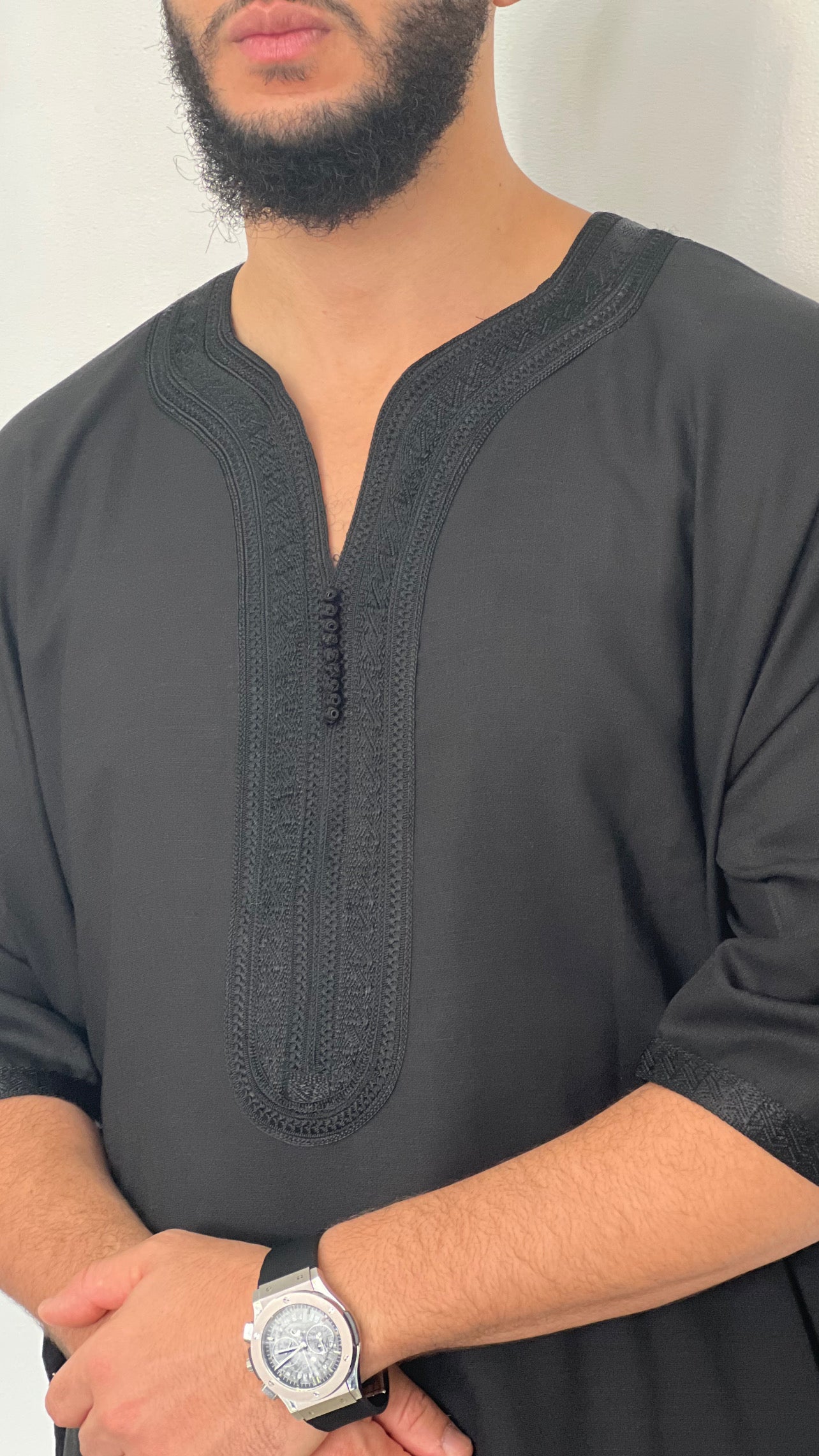 Mens Linen crep Moroccan thobe