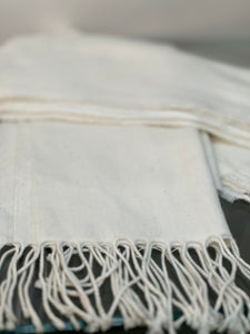 Cream scarf / shawl with tassels