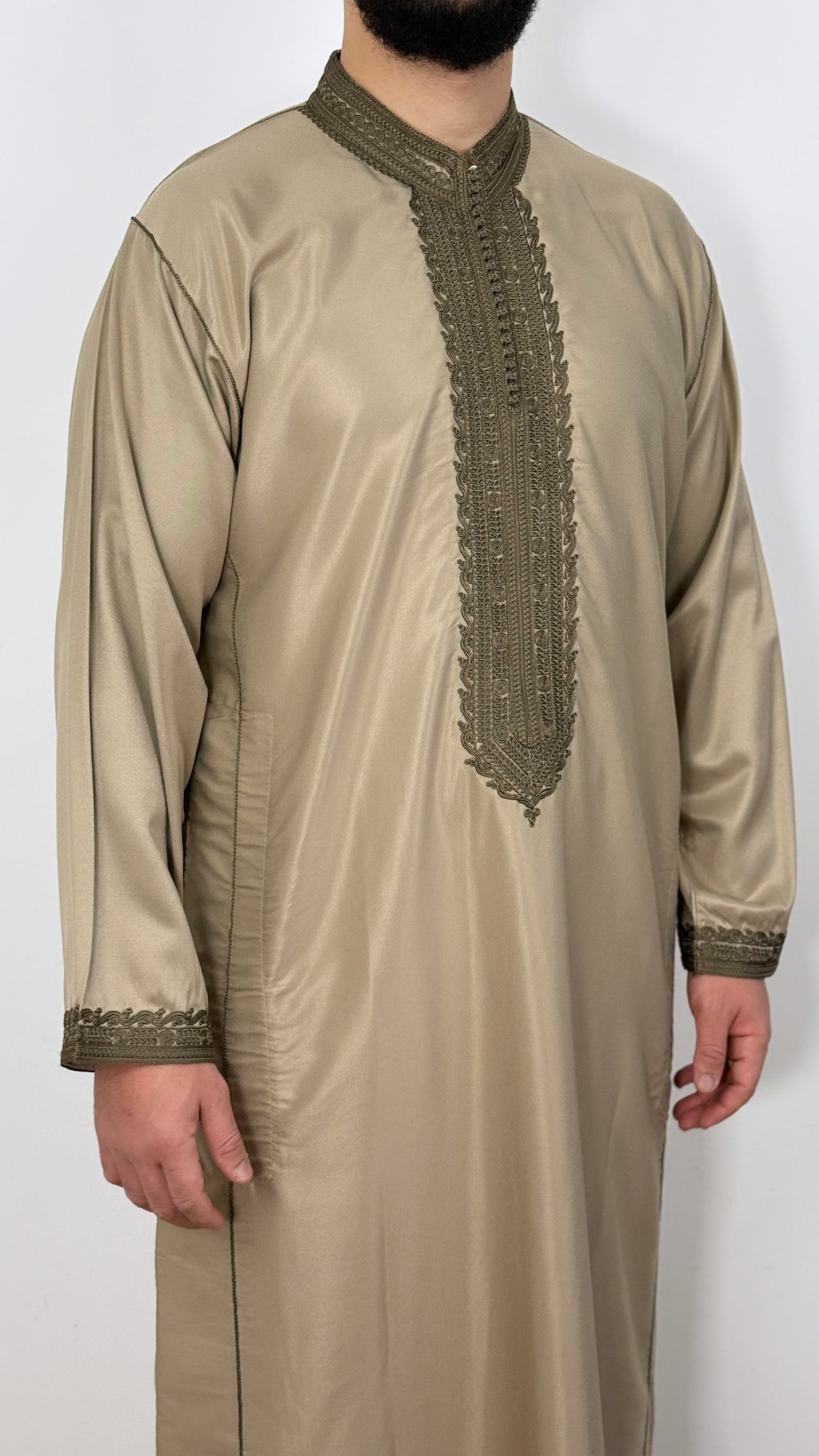Kaftan Collar Thobe Long Sleeve