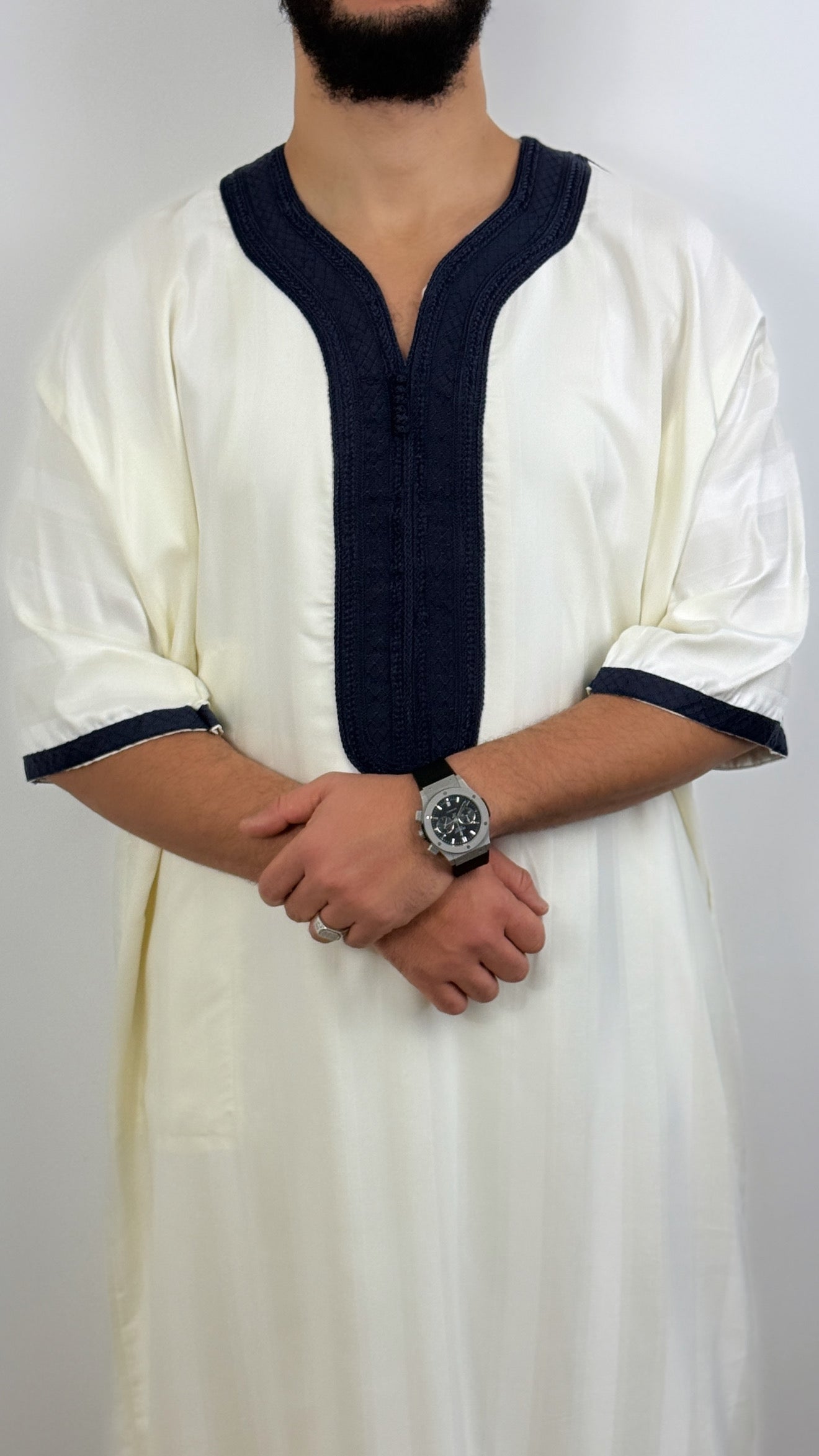 الجوهرة ثوب مغربي إسلامي مخطط جلابة جبة ثوب كندورة