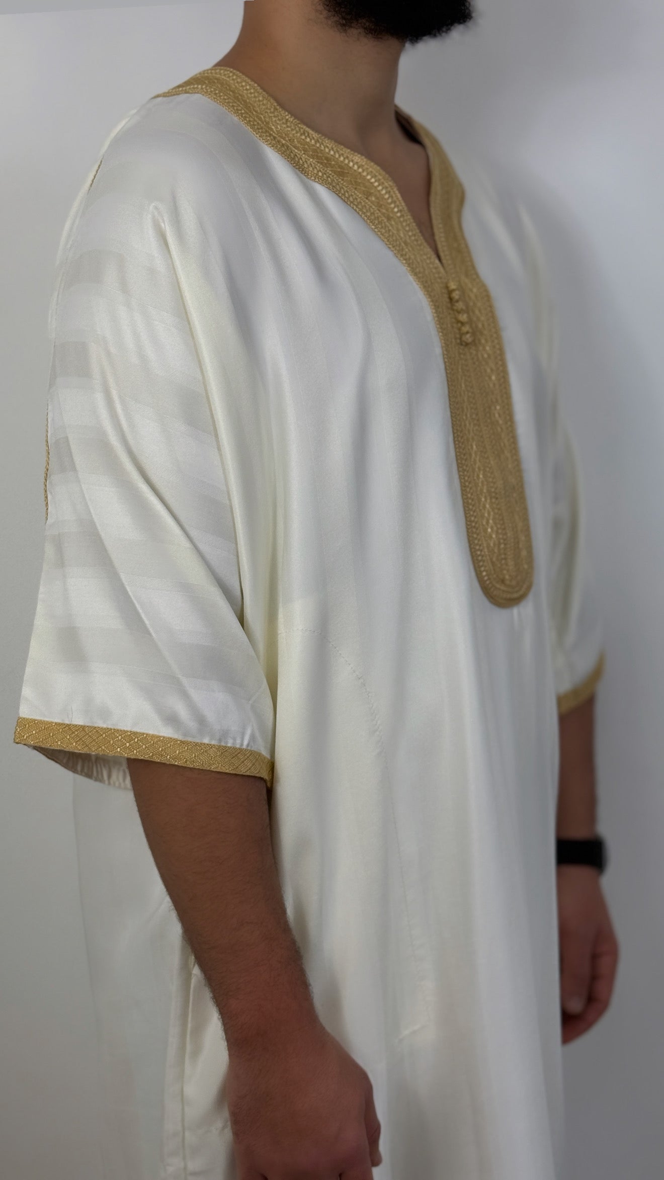 الجوهرة ثوب مغربي إسلامي مخطط جلابة جبة ثوب كندورة