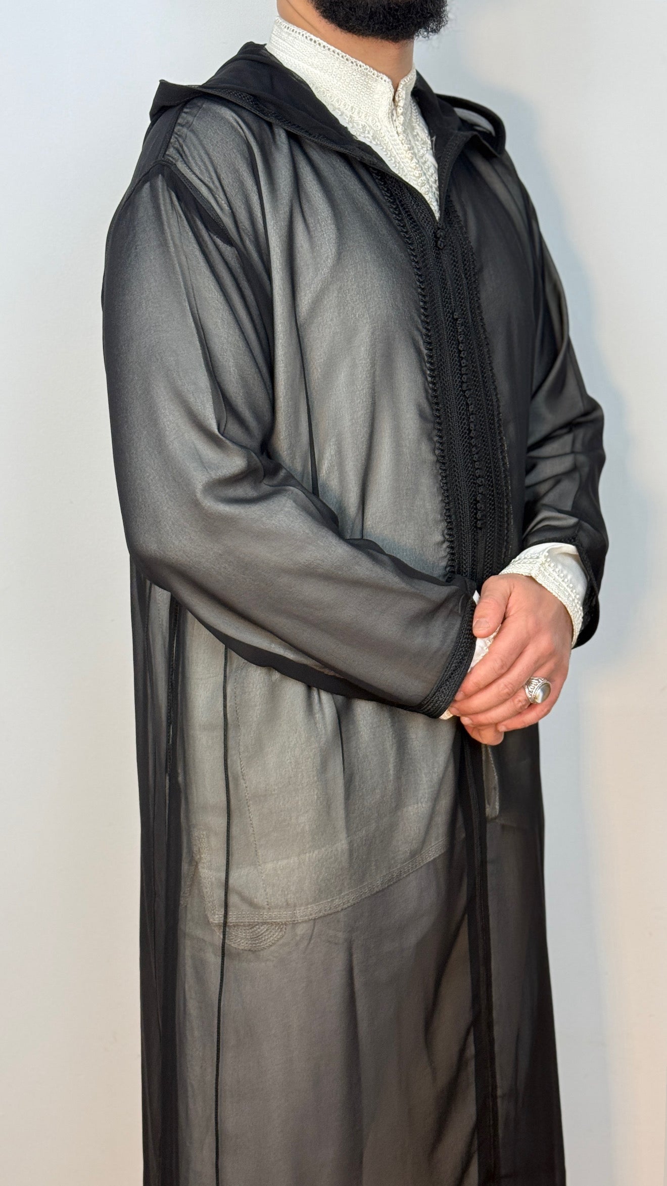 Hooded Premium Nikkah Djellaba see through