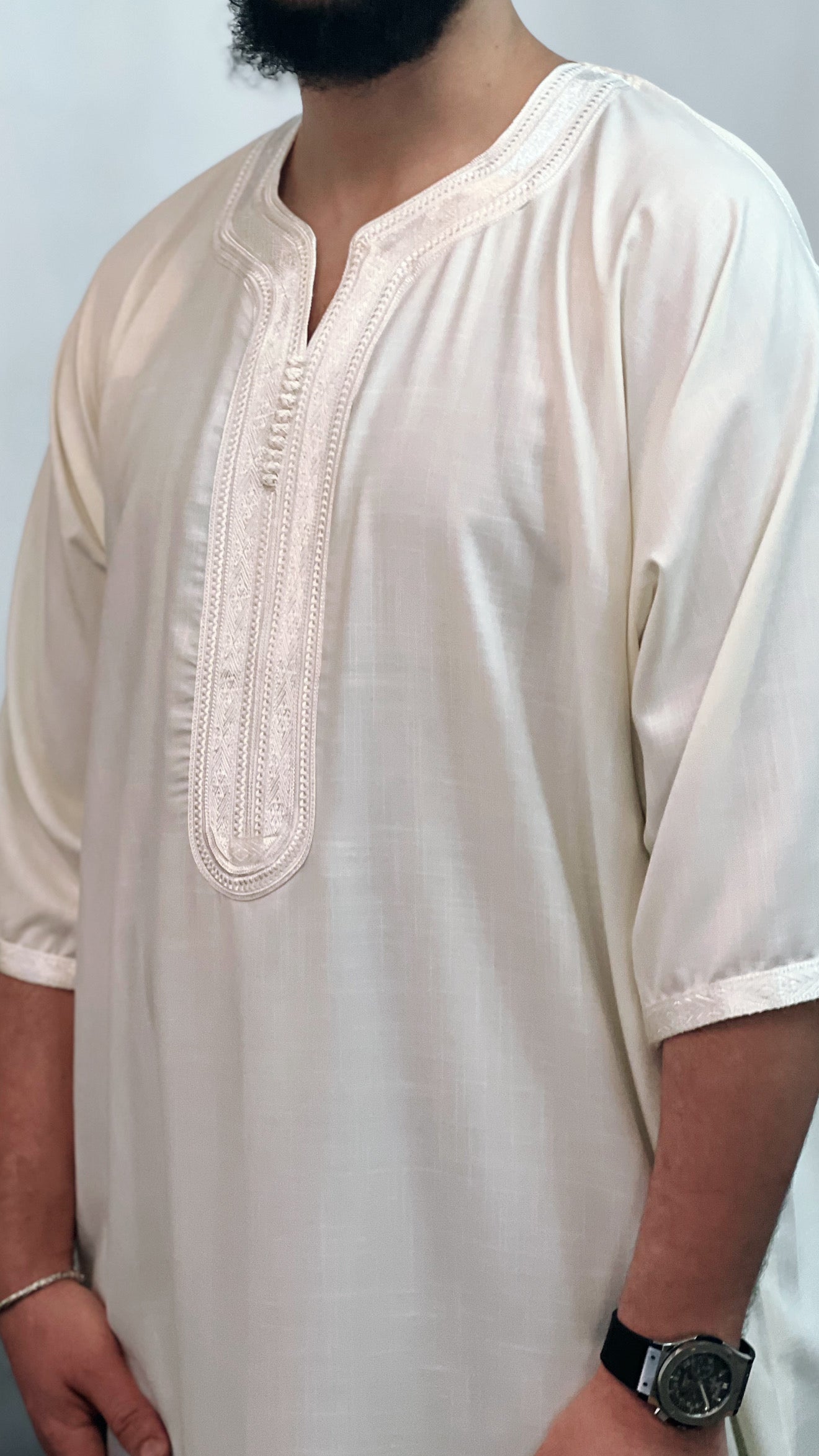 Mens Linen crep Moroccan thobe