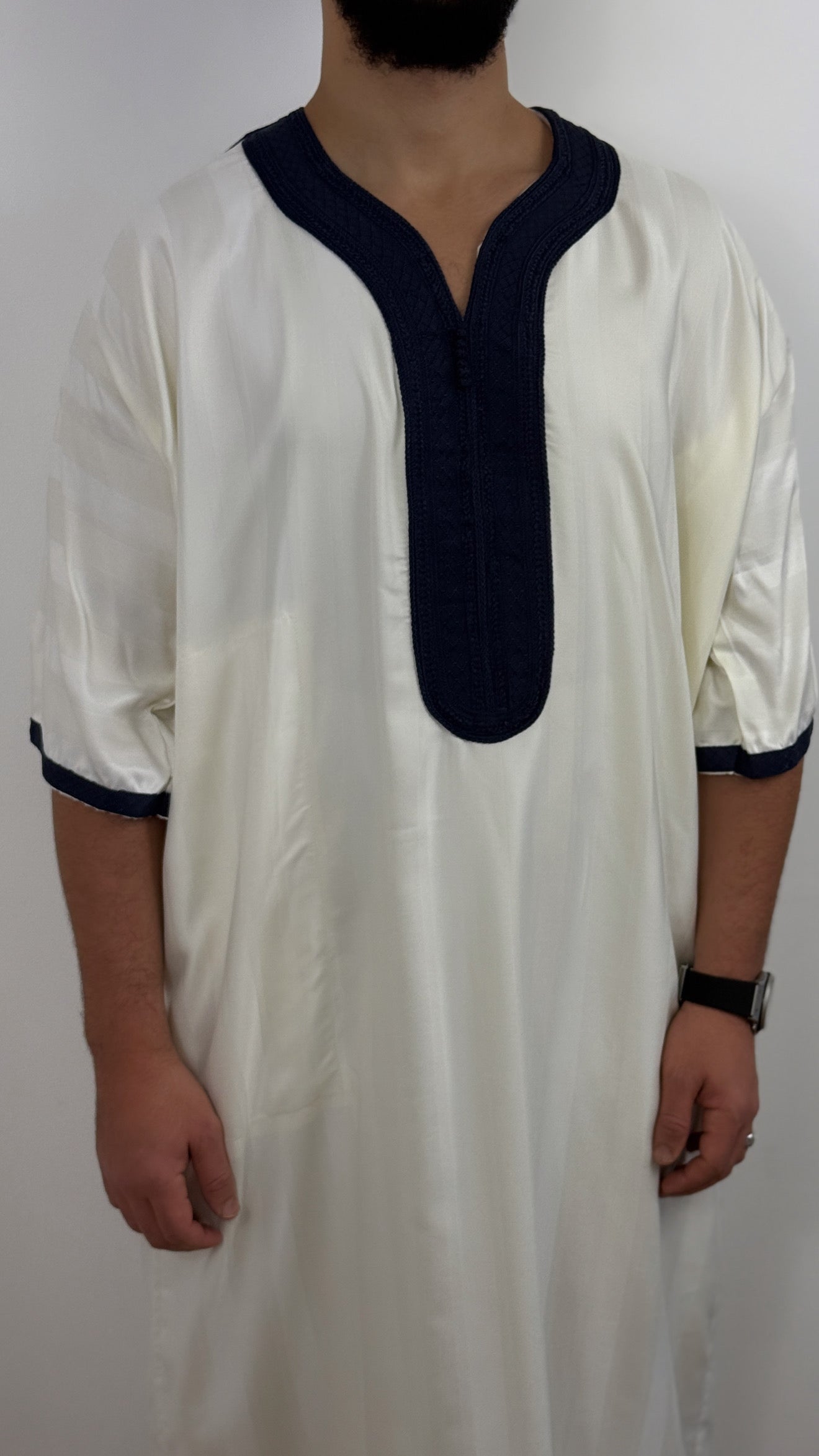 الجوهرة ثوب مغربي إسلامي مخطط جلابة جبة ثوب كندورة