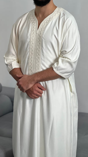 Traditional Moroccan Islamic Thobe Embroidery