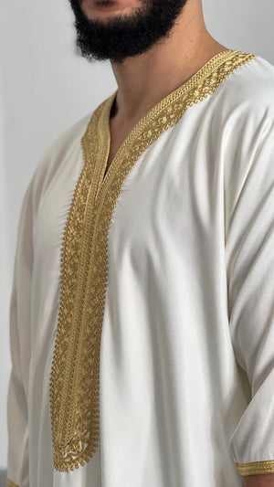 Traditional Moroccan Islamic Thobe Embroidery