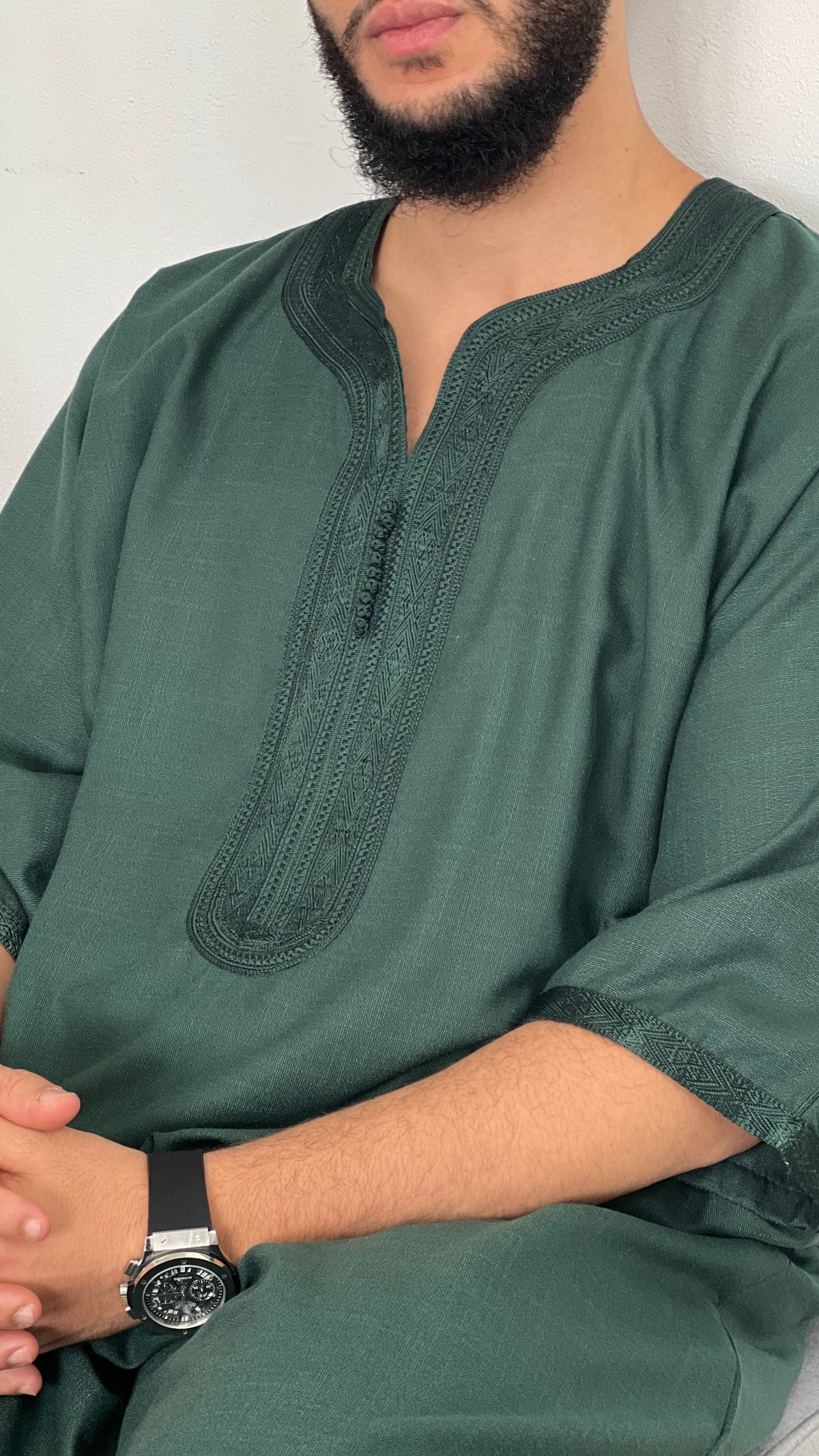 Mens Linen crep Moroccan thobe