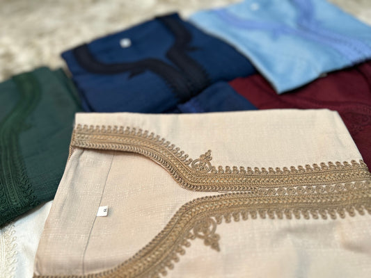 Boys Premium Linen thobe short sleeves Kandoura