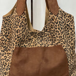 Shoulder hobo  bag with pocket - 100% Suede - leather straps