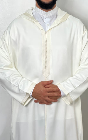 Hooded Djellaba cotton Nikkah Moroccan