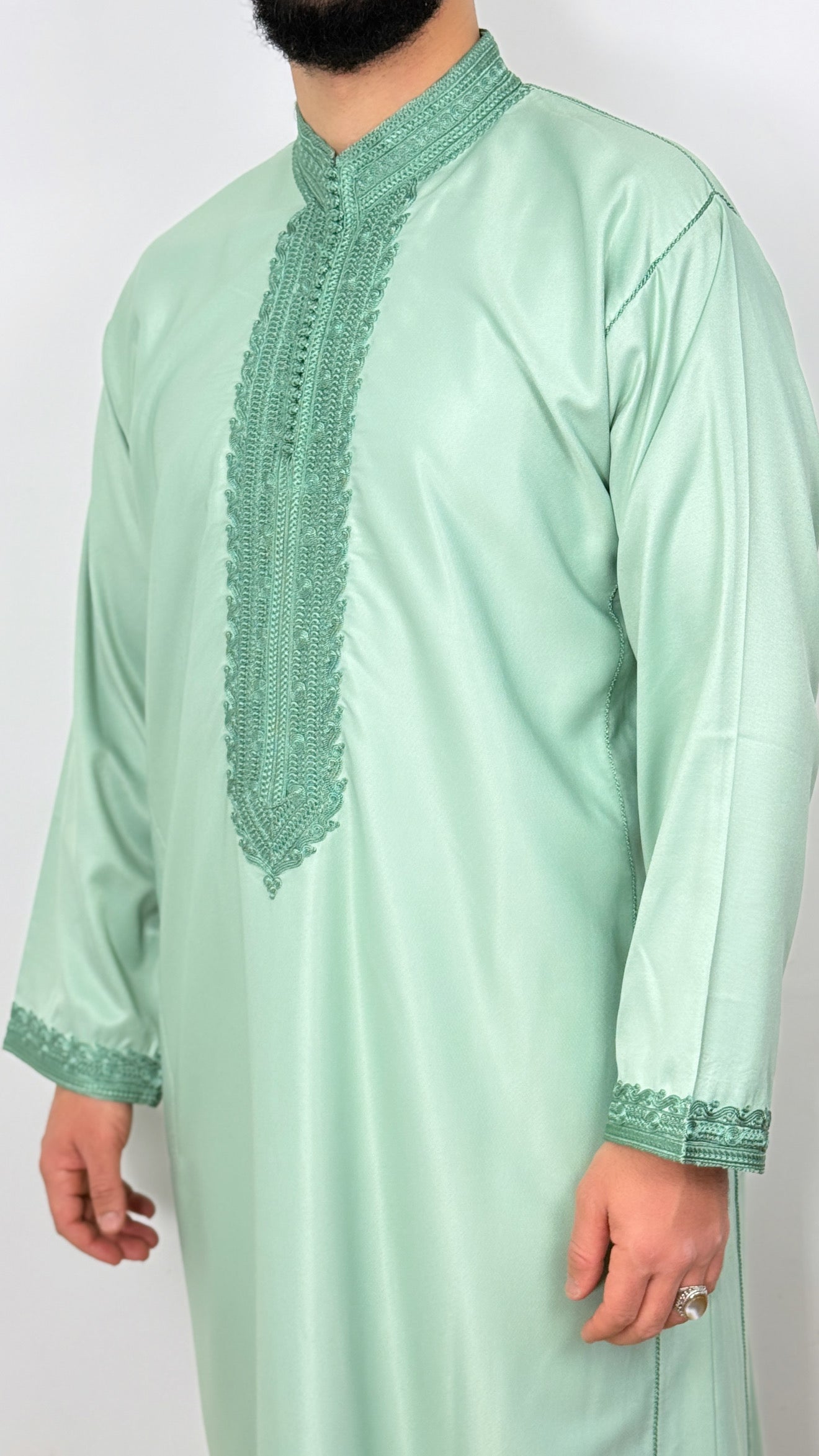 Kaftan Collar Thobe Long Sleeve