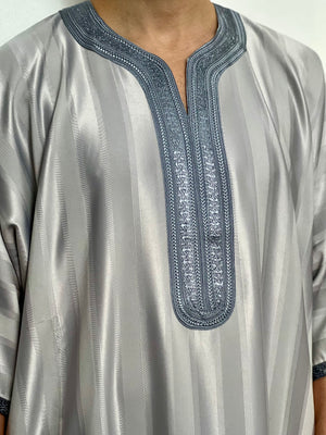 Jawehara Moroccan striped Islamic Thobe - djellaba, Jubbah, Thobe, kandora, Kaftan perfect for everyday