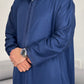 ثوب مغربي جبردين مقنع كحلي