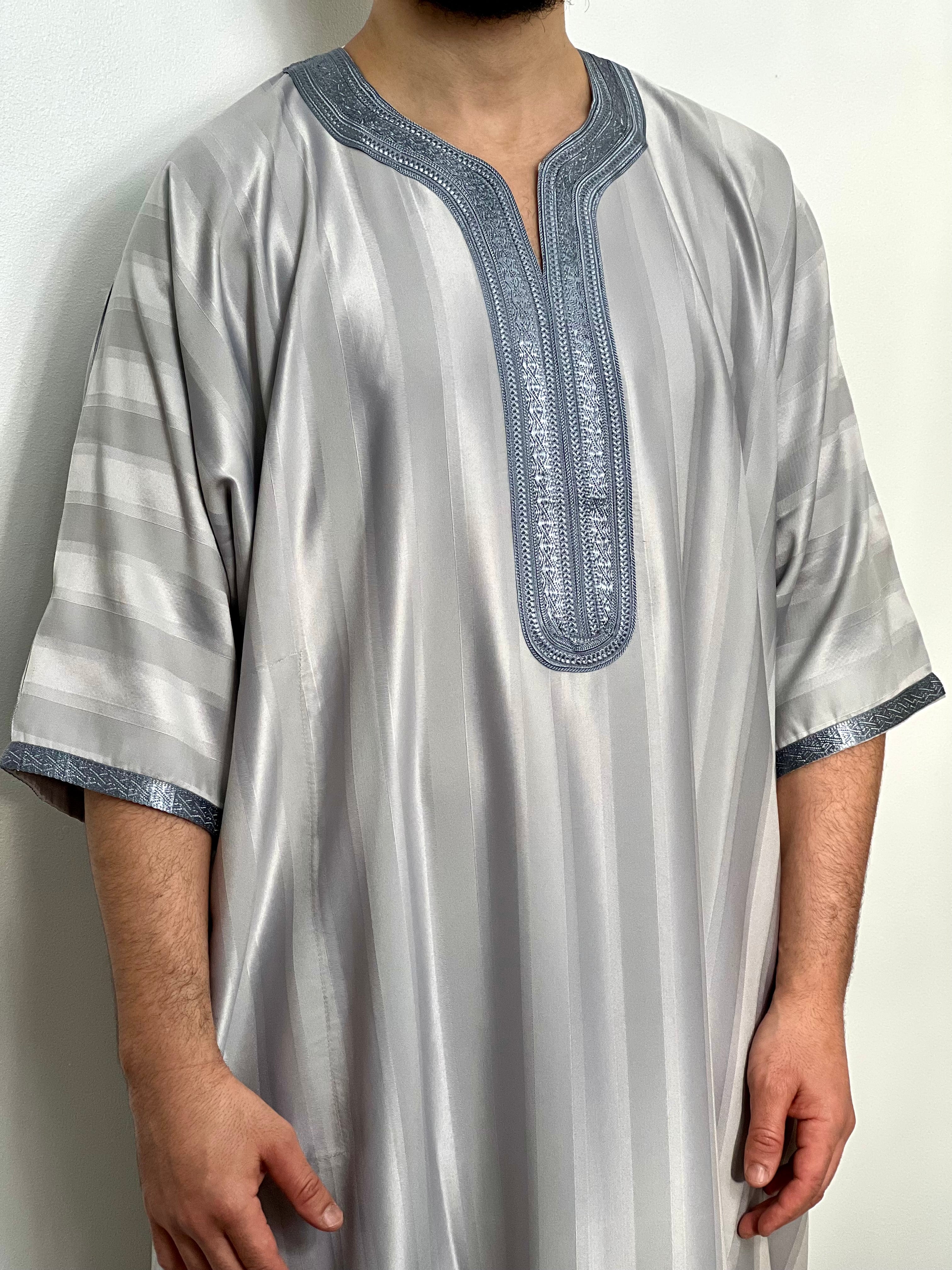 Jawehara Moroccan striped Islamic Thobe - djellaba, Jubbah, Thobe, kandora, Kaftan perfect for everyday