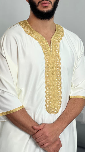 Traditional Moroccan Islamic Thobe Embroidery