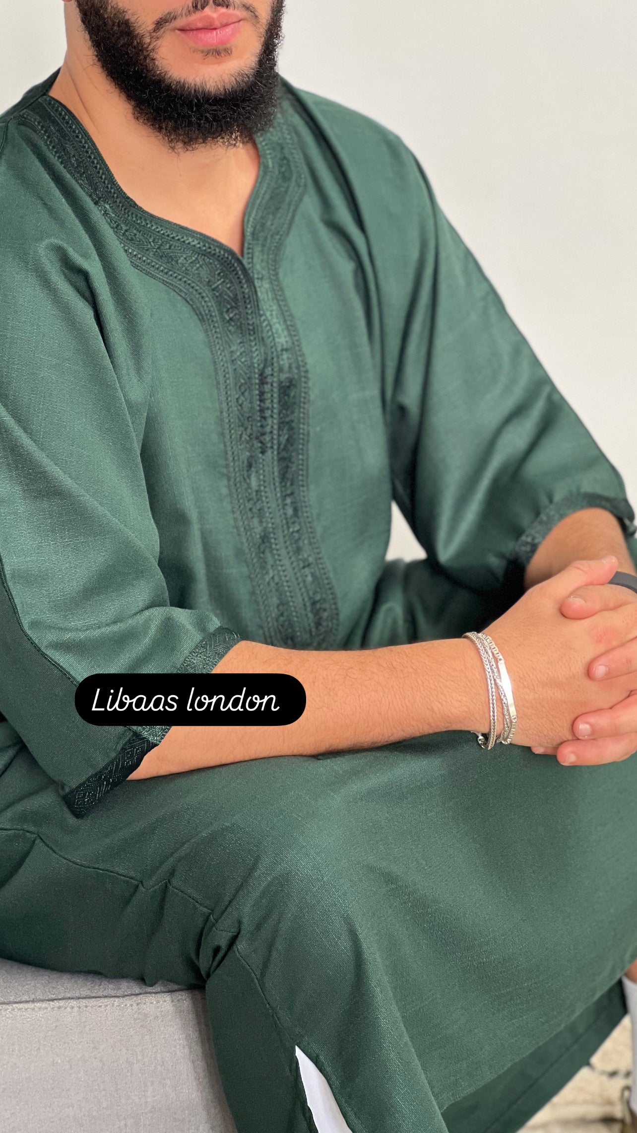 Mens Linen crep Moroccan thobe