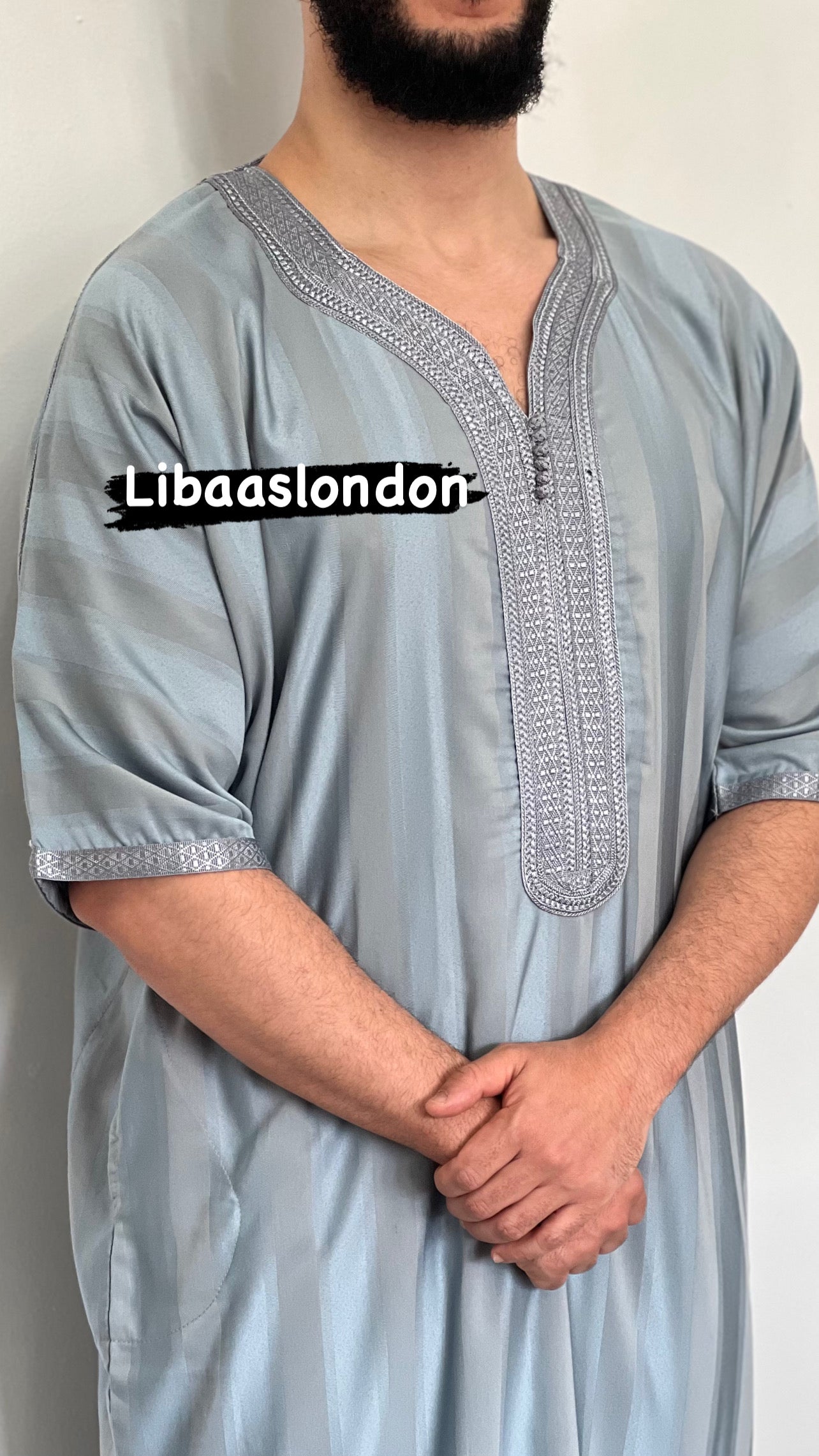 Jawehara Moroccan striped Islamic Thobe - djellaba, Jubbah, Thobe, kandora