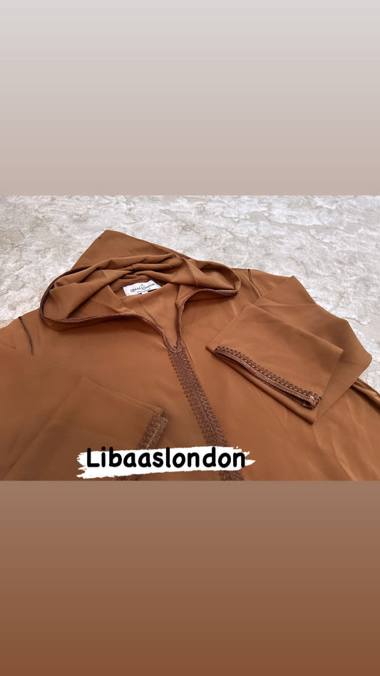 Women slim fit Moroccan Hooded dejellaba