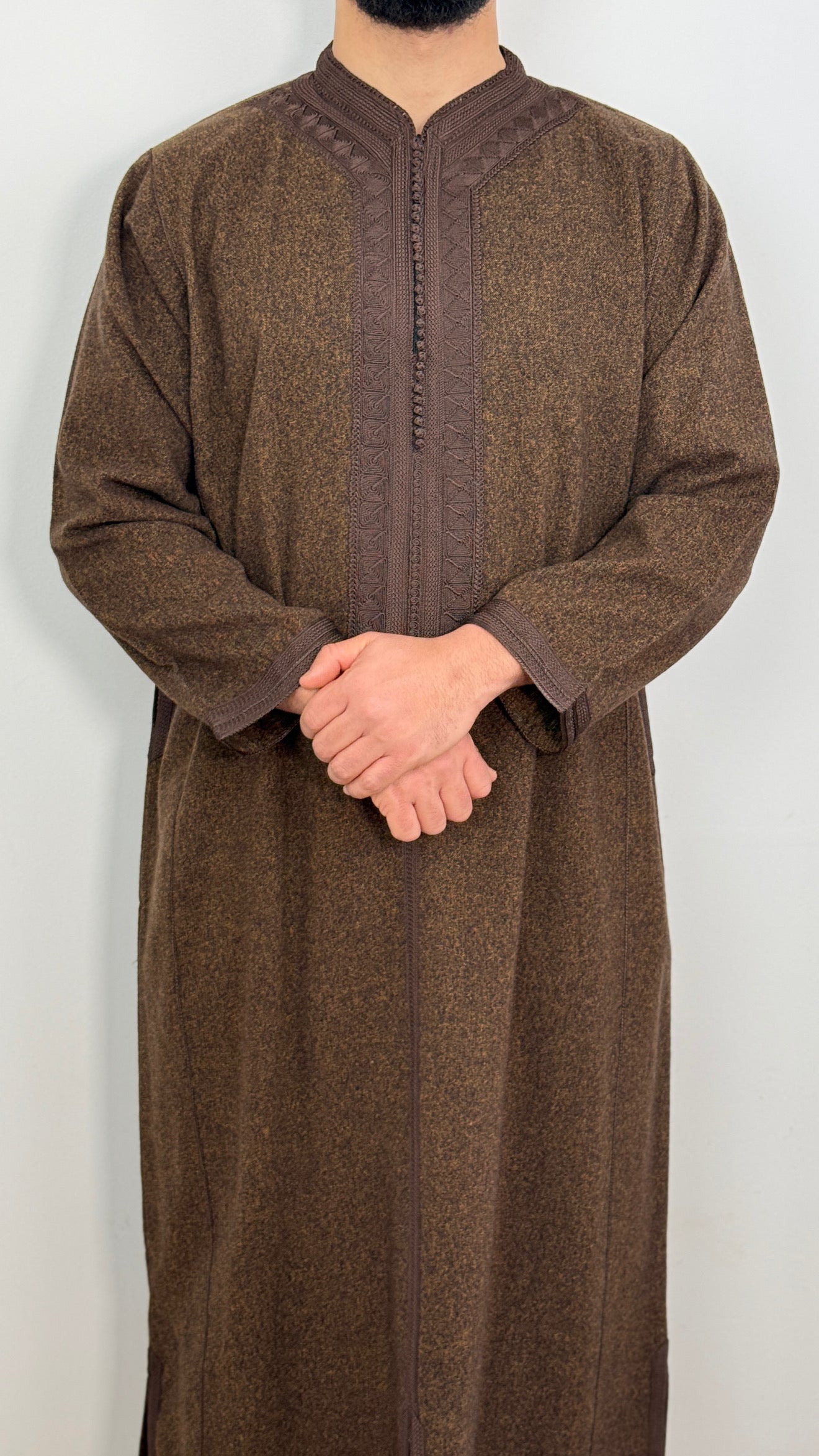 Kaftan Winter color Tweed Long Sleeve Thobe