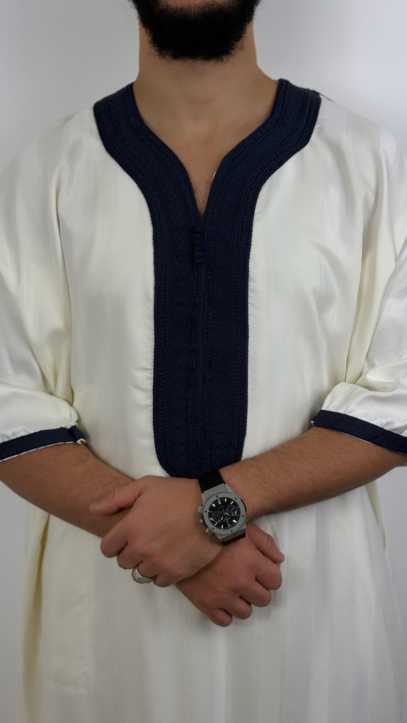 الجوهرة ثوب مغربي إسلامي مخطط جلابة جبة ثوب كندورة