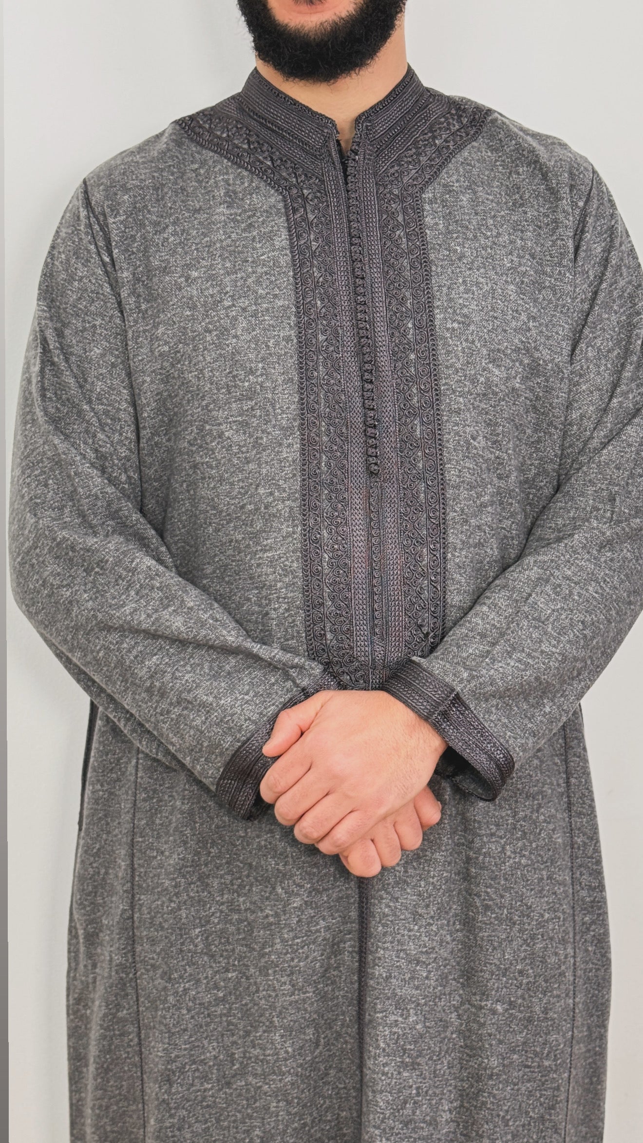 Kaftan Winter color Tweed Long Sleeve Thobe