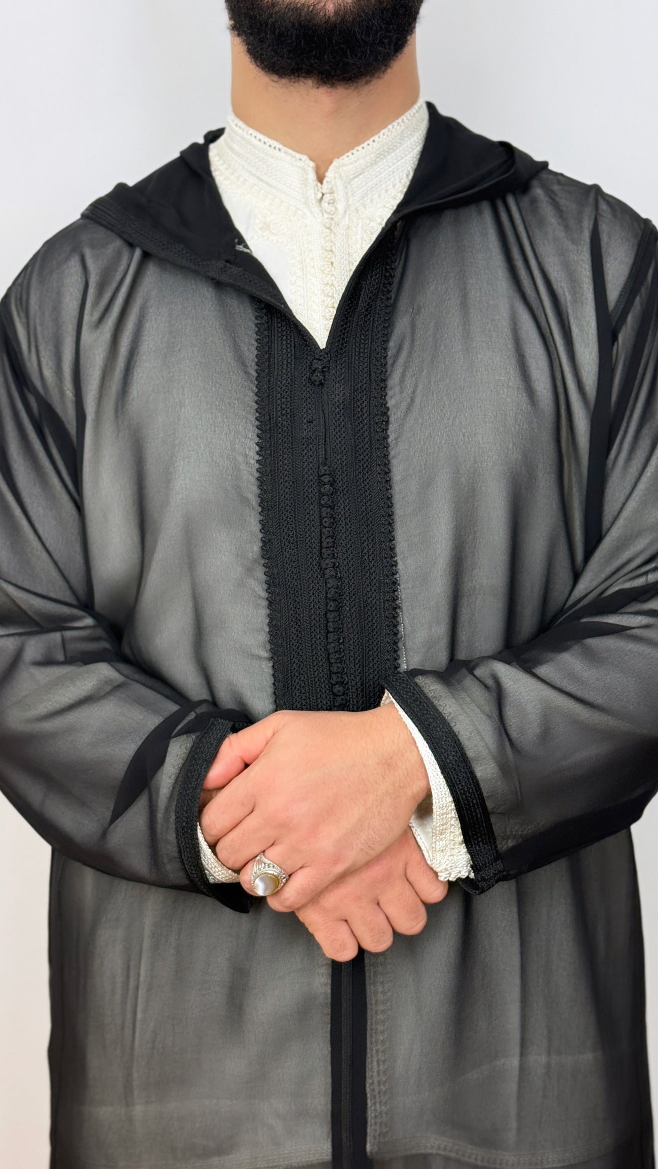 Hooded Premium Nikkah Djellaba see through