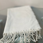 Cream scarf / shawl with tassels