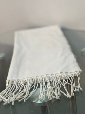 Cream scarf / shawl with tassels