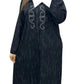 Black Moroccan hooded djellaba for women UK elegant kaftan front view