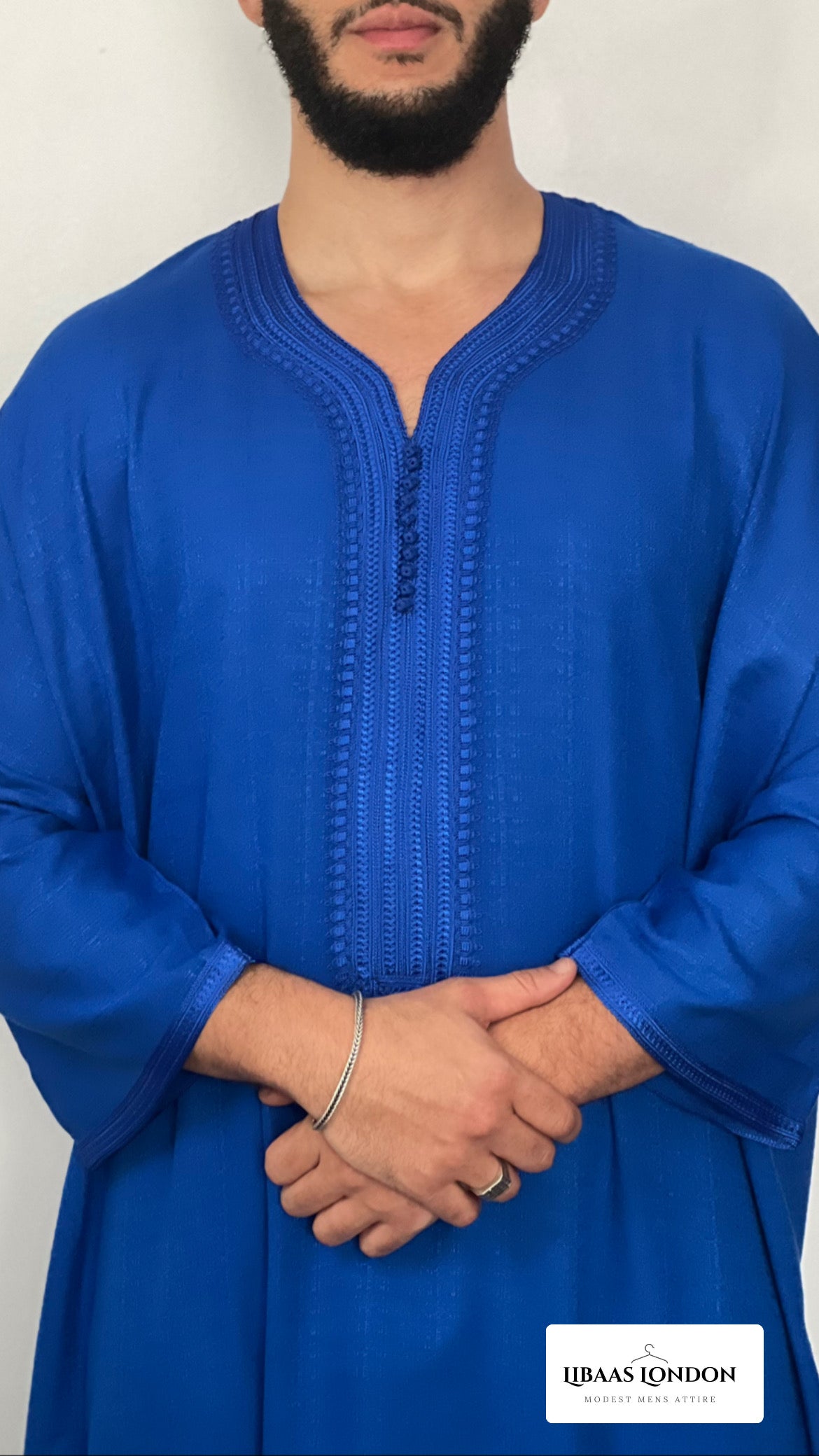 ثوب مغربي من مزيج الكتان الفاخر