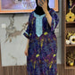 blue marble kaftan dress modest fashion women UK