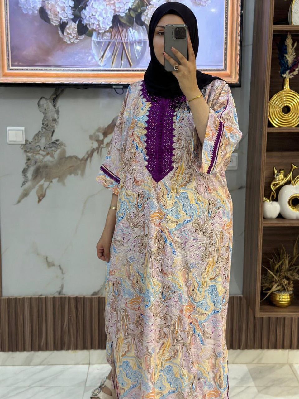 marble pattern kaftan dress women UK Moroccan kaftan