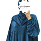Moroccan hooded abaya for women UK standard fit elegant modest Islamic dress blue