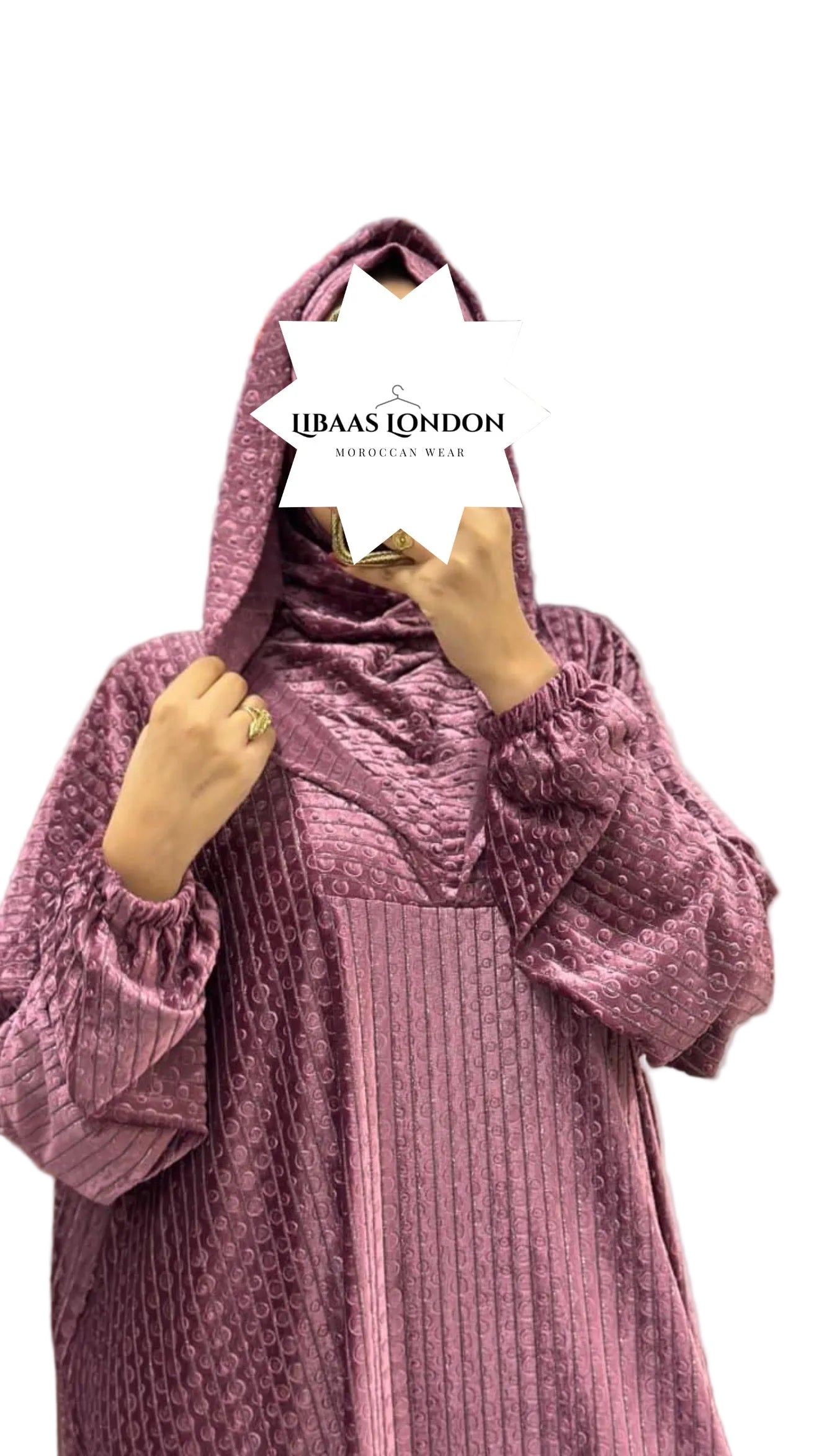 Full length Moroccan hooded djellaba women UK standard fit modest Islamic clothing elegant dress