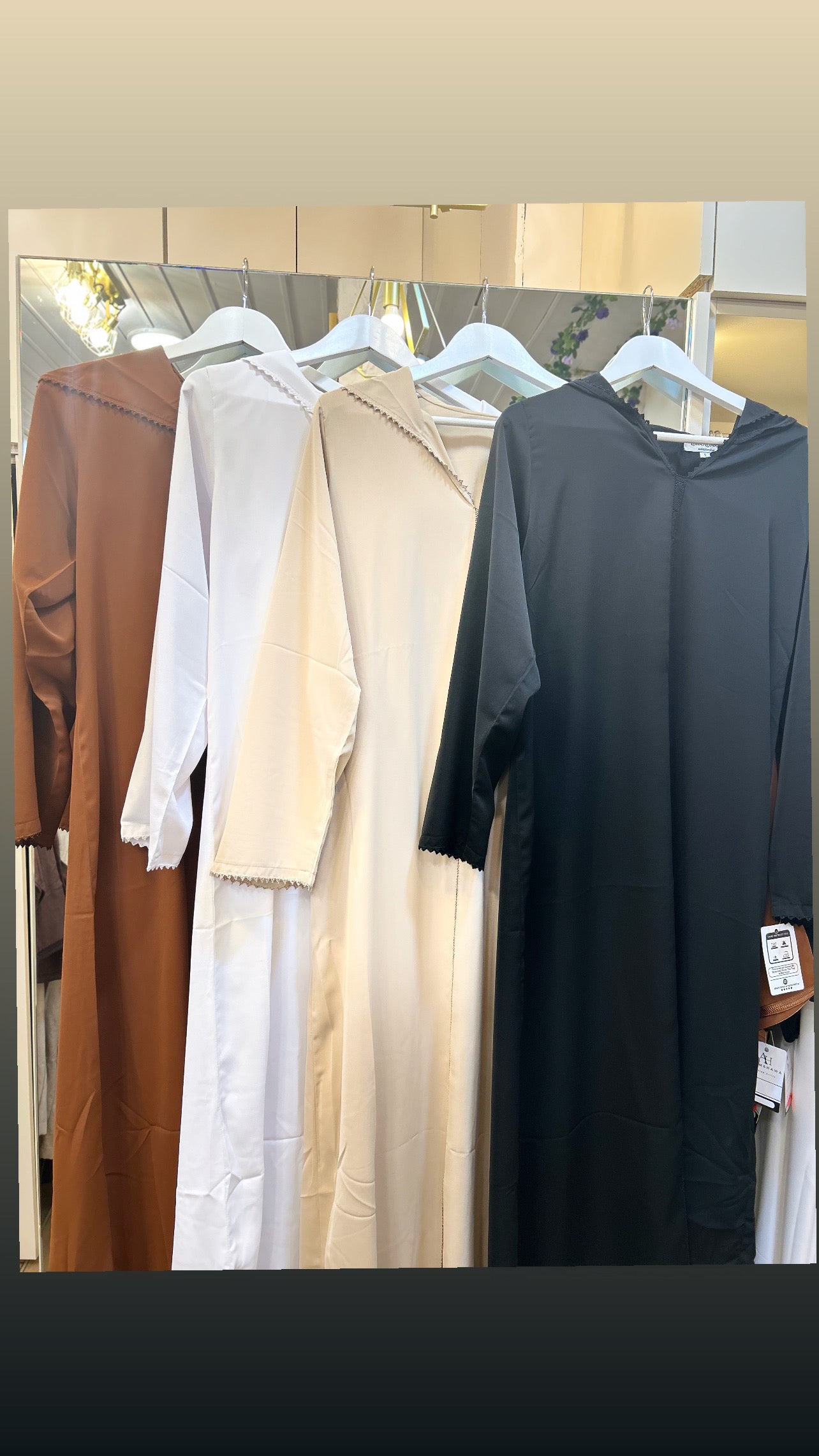 Moroccan hooded djellaba Randa for women UK elegant regular fit front view main
