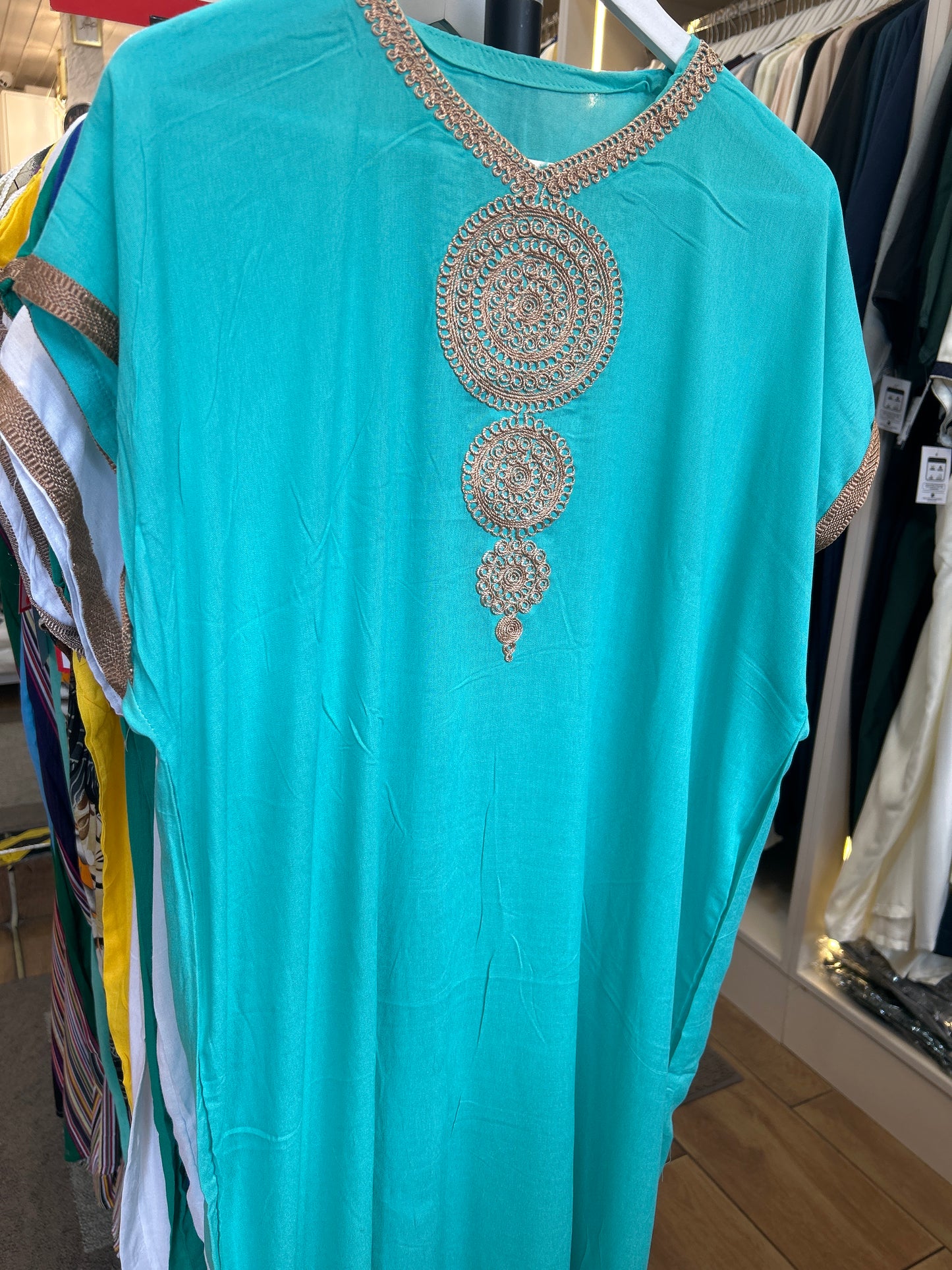 Moroccan summer dress women UK kandora casual home wear multiple colours front view