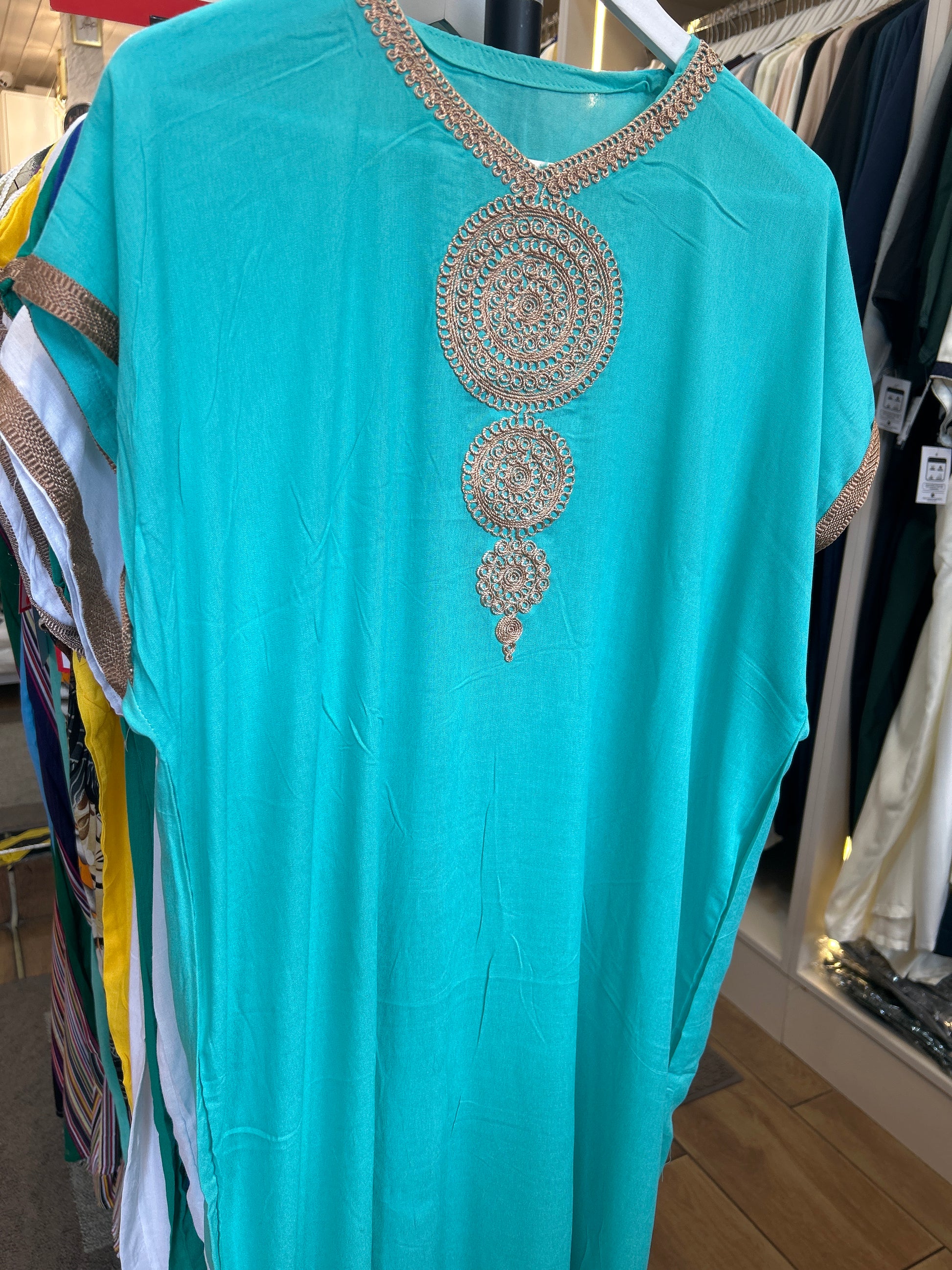Moroccan summer dress women UK kandora casual home wear multiple colours front view