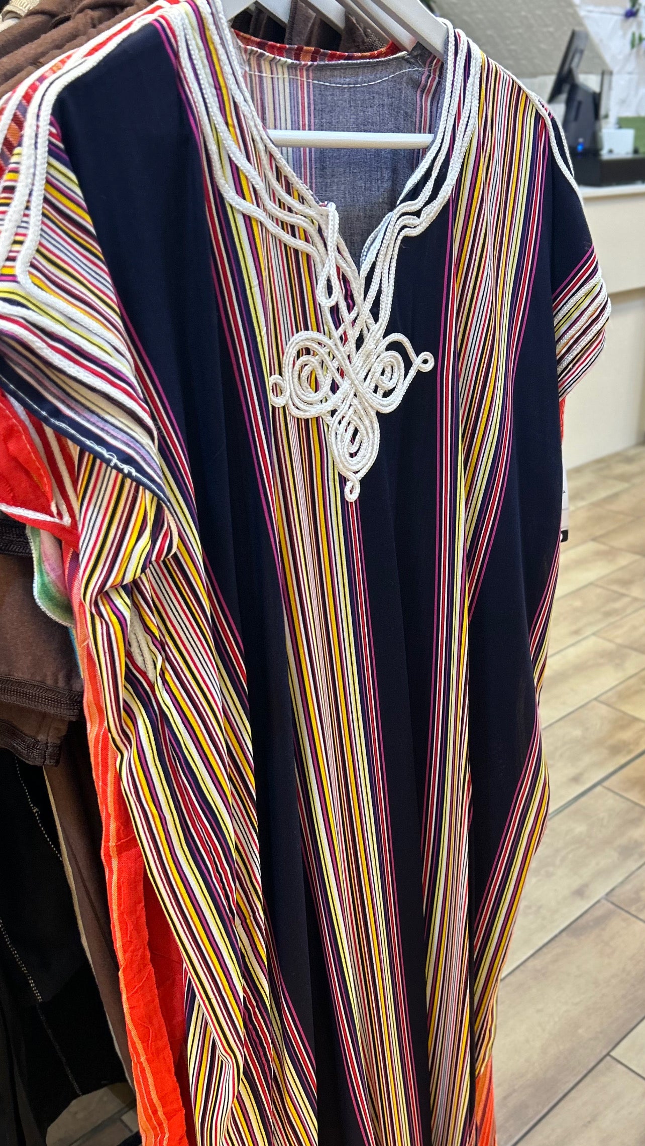 traditional Moroccan summer dress for women UK kandora kaftan home wear lightweight front view