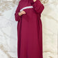 modest prayer abaya with hijab set UK Islamic prayer wear red
