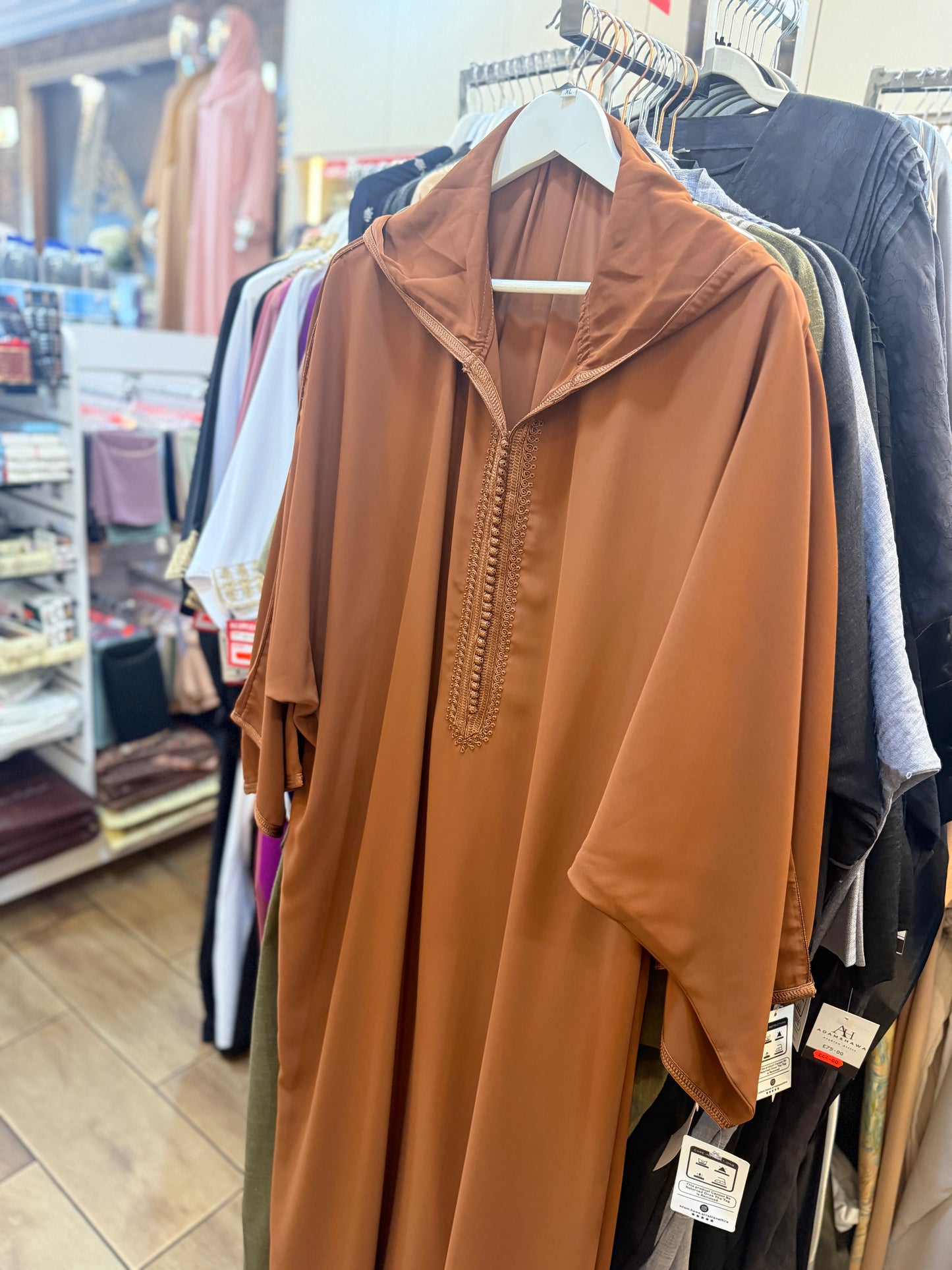 women Moroccan djellaba beige hooded modest fashion