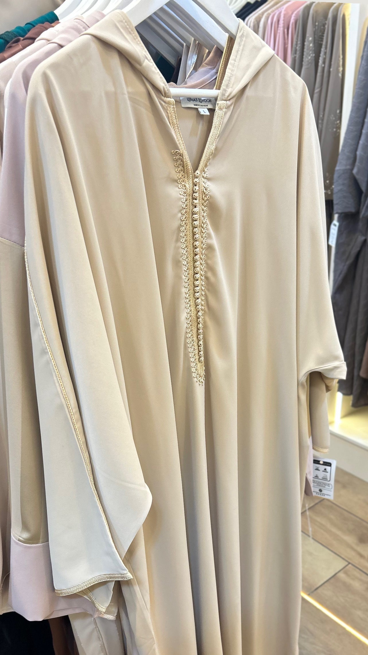 crepe fabric Moroccan djellaba detail women
