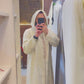 winter wazania Hooded djellaba beige brown